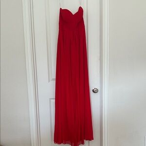 Chic Strapless Red Gown